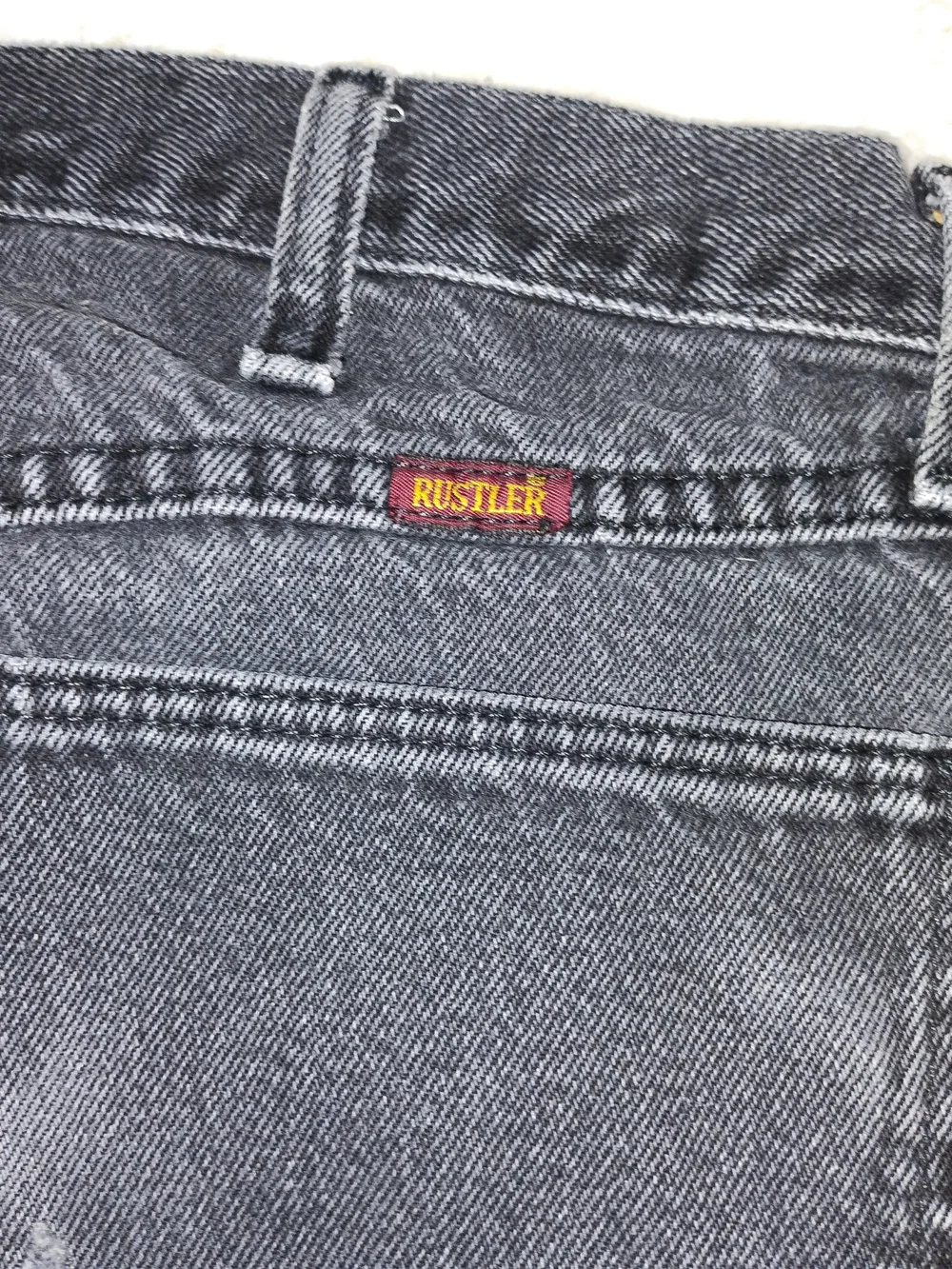 Rustler Men's Washed Black Straight Jeans